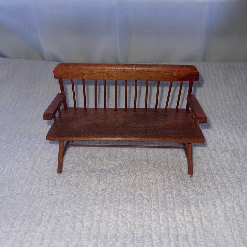 Wooden Dollhouse Bench